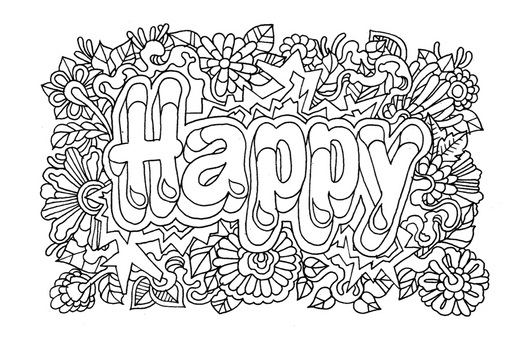 Happier Mind Adult Coloring Book: Adult Coloring